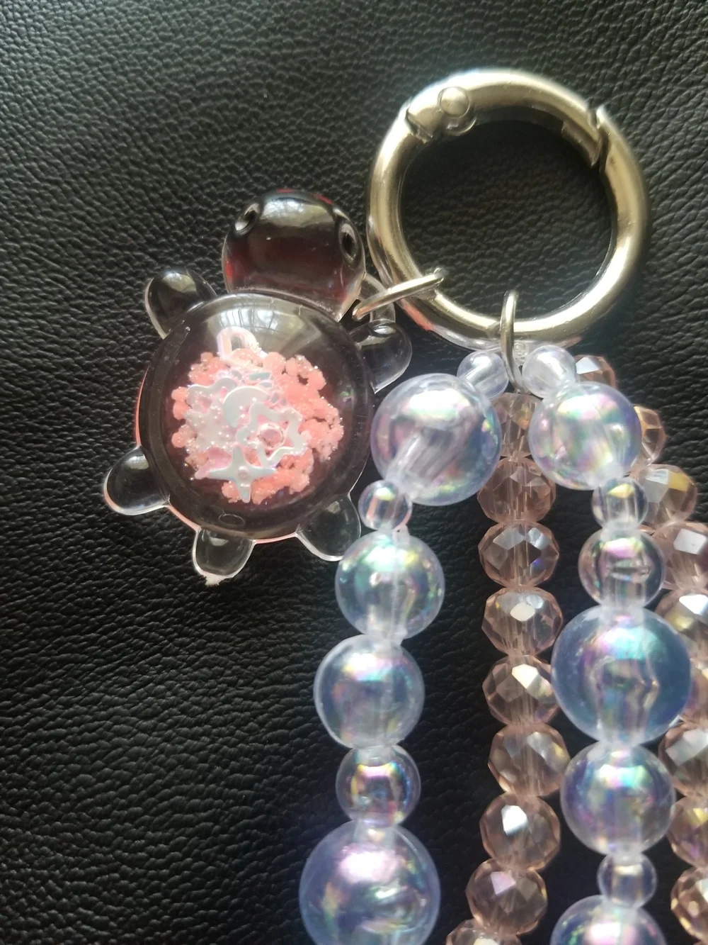 Iridescent Lavender Beaded Key & Card Holder
